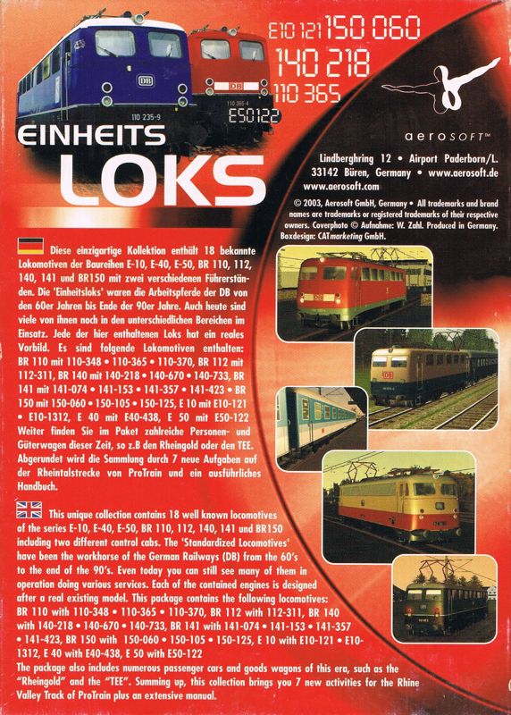 Back Cover for Einheits Loks (Windows)