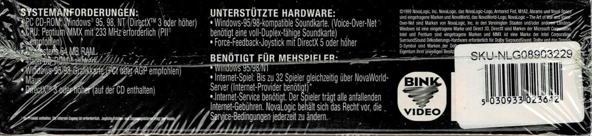 Spine/Sides for Armored Fist 3 (Windows) (Preis Hit release): Bottom