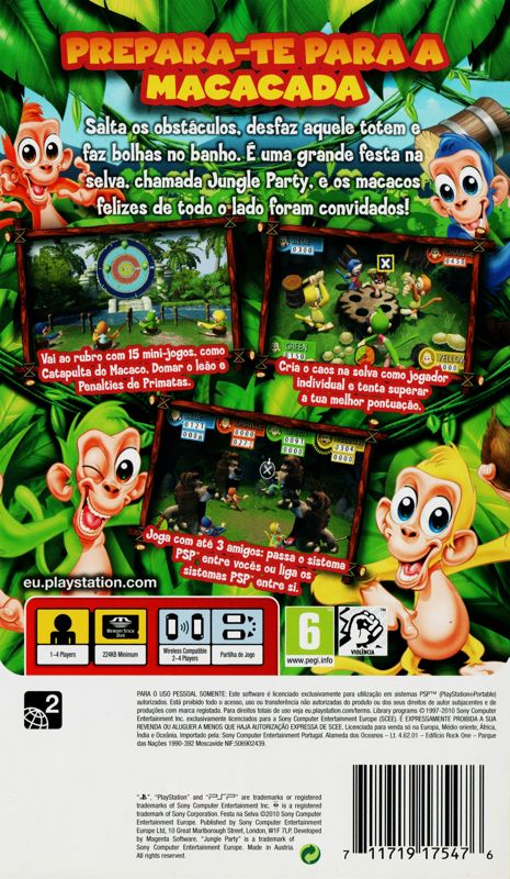Back Cover for Buzz! Junior: Jungle Party (PSP)