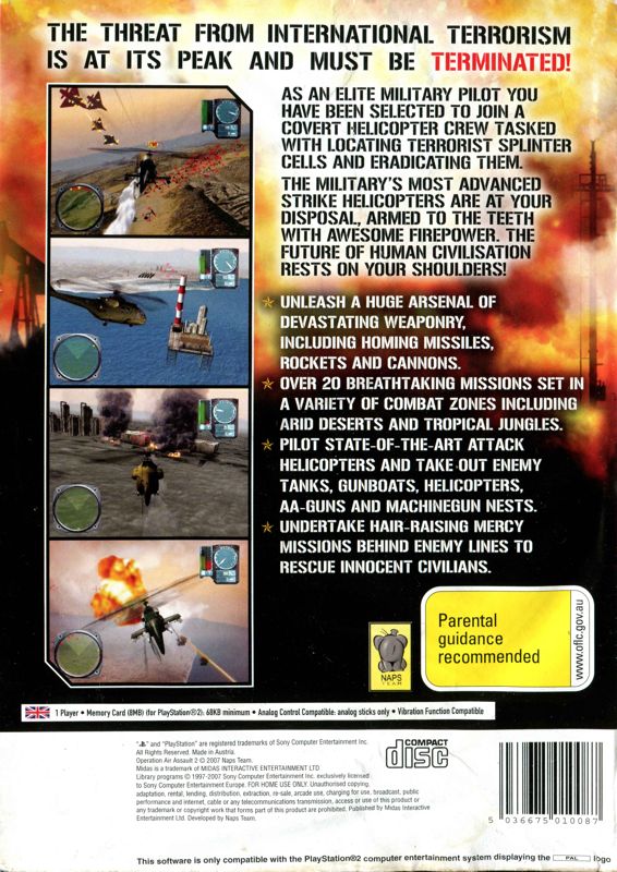 Back Cover for Operation Air Assault 2 (PlayStation 2)