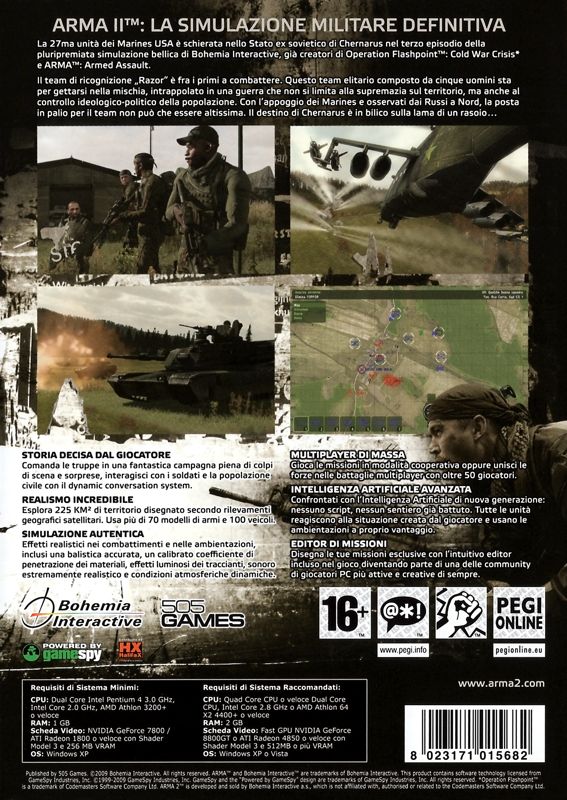 Back Cover for Arma II (Windows)