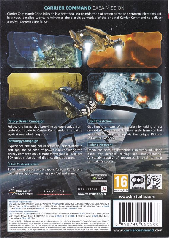 Back Cover for Carrier Command: Gaea Mission (Windows)