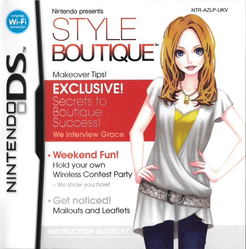 Manual for Style Savvy (Nintendo DS): Front