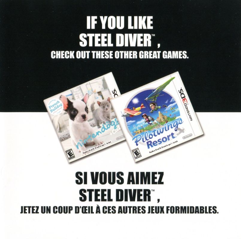 Advertisement for Steel Diver (Nintendo 3DS): Catalogue - Front