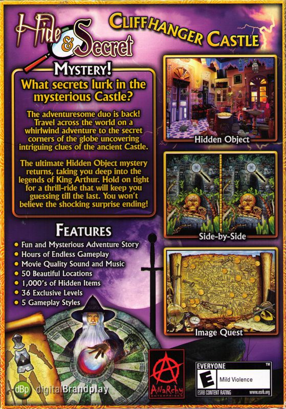 Back Cover for Hide & Secret 2: Cliffhanger Castle (Windows)