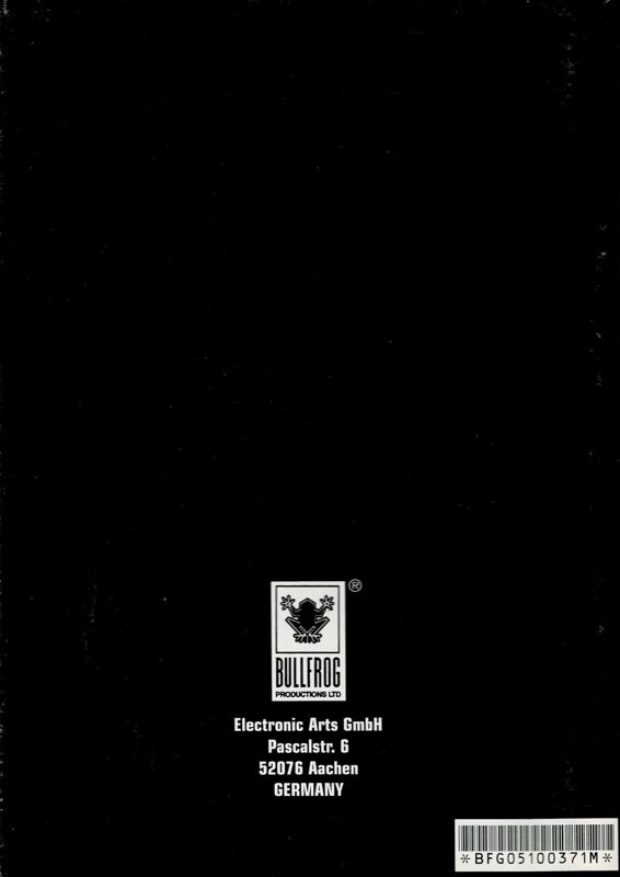 Manual for Syndicate Wars (DOS): Back