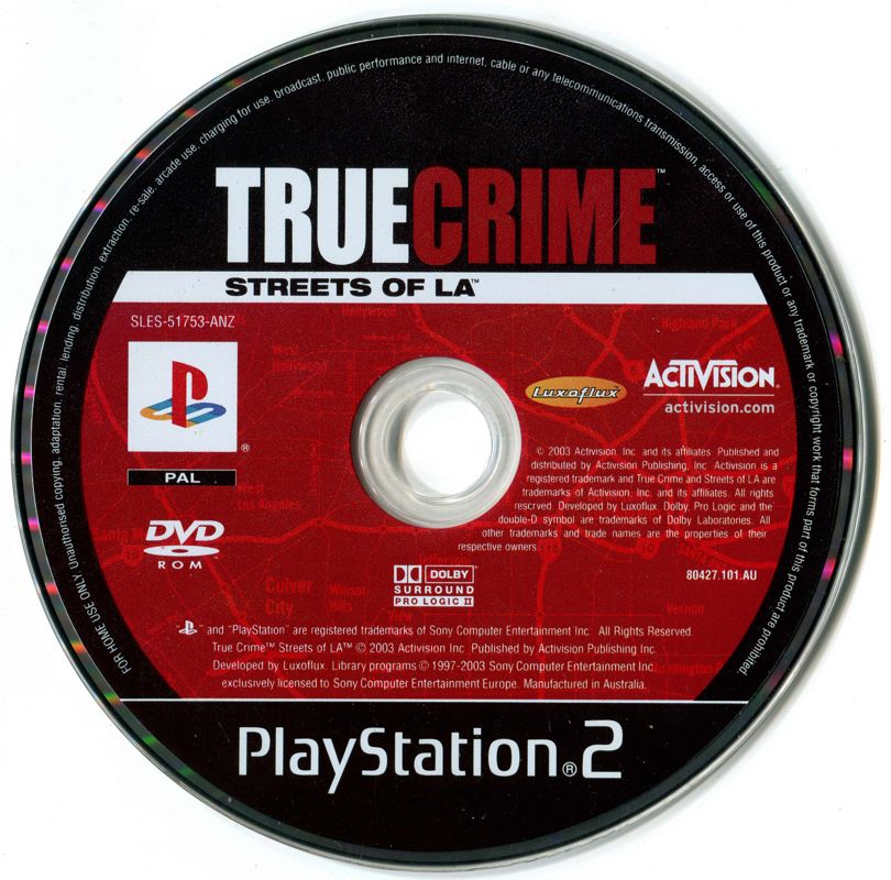 Media for True Crime: Streets of LA (PlayStation 2)