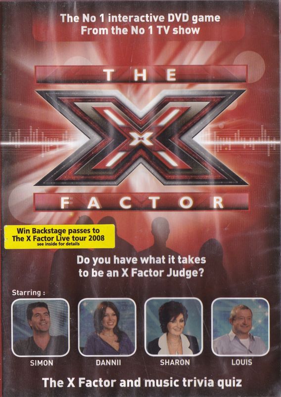 Front Cover for The X Factor: Interactive TV Game (DVD Player): A yellow sticker on the outside of the keep case advertises the competition