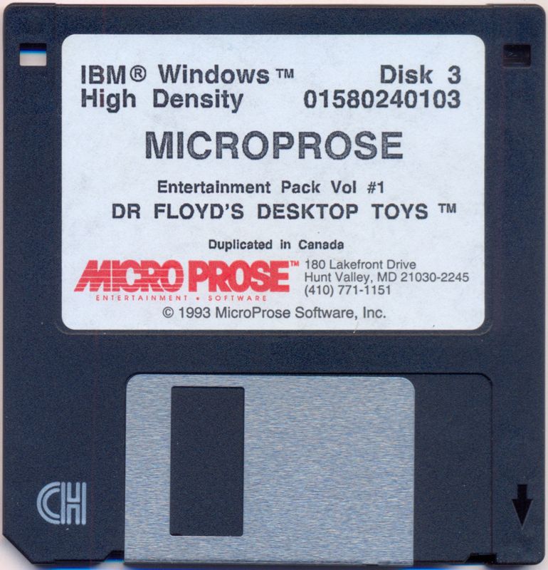 Media for MicroProse Entertainment Pack Vol #1: Dr Floyd's Desktop Toys (Windows 16-bit): Disk 3