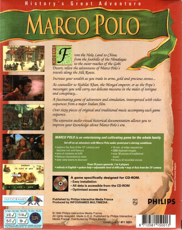 Back Cover for Marco Polo (DOS)