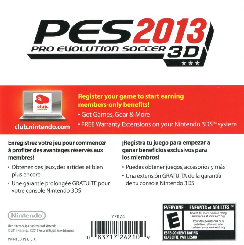 PES 2012: Pro Evolution Soccer cover or packaging material - MobyGames