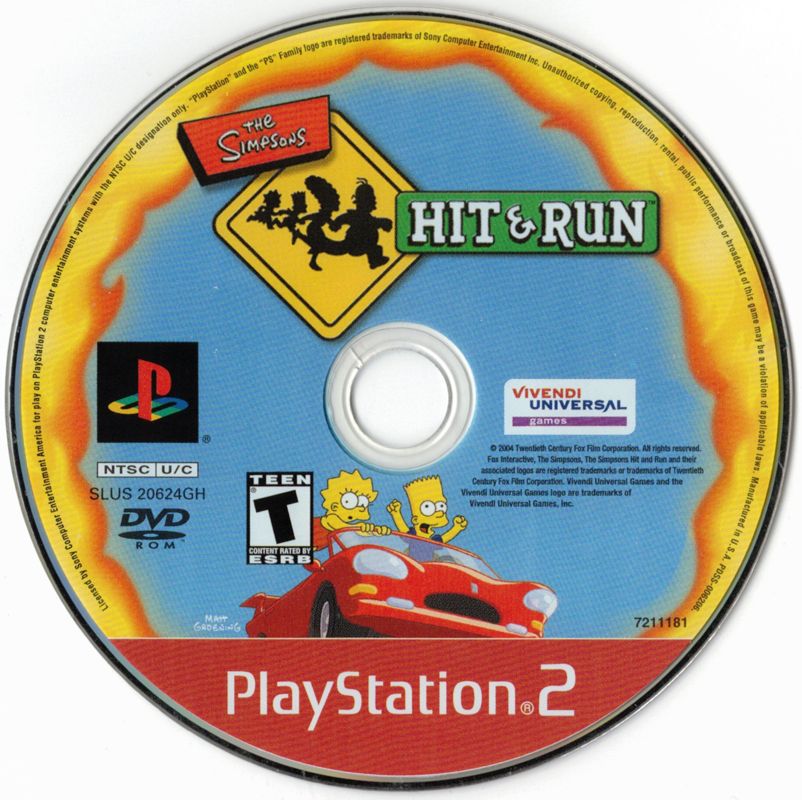 Media for The Simpsons: Hit & Run (PlayStation 2) (Greatest Hits release)