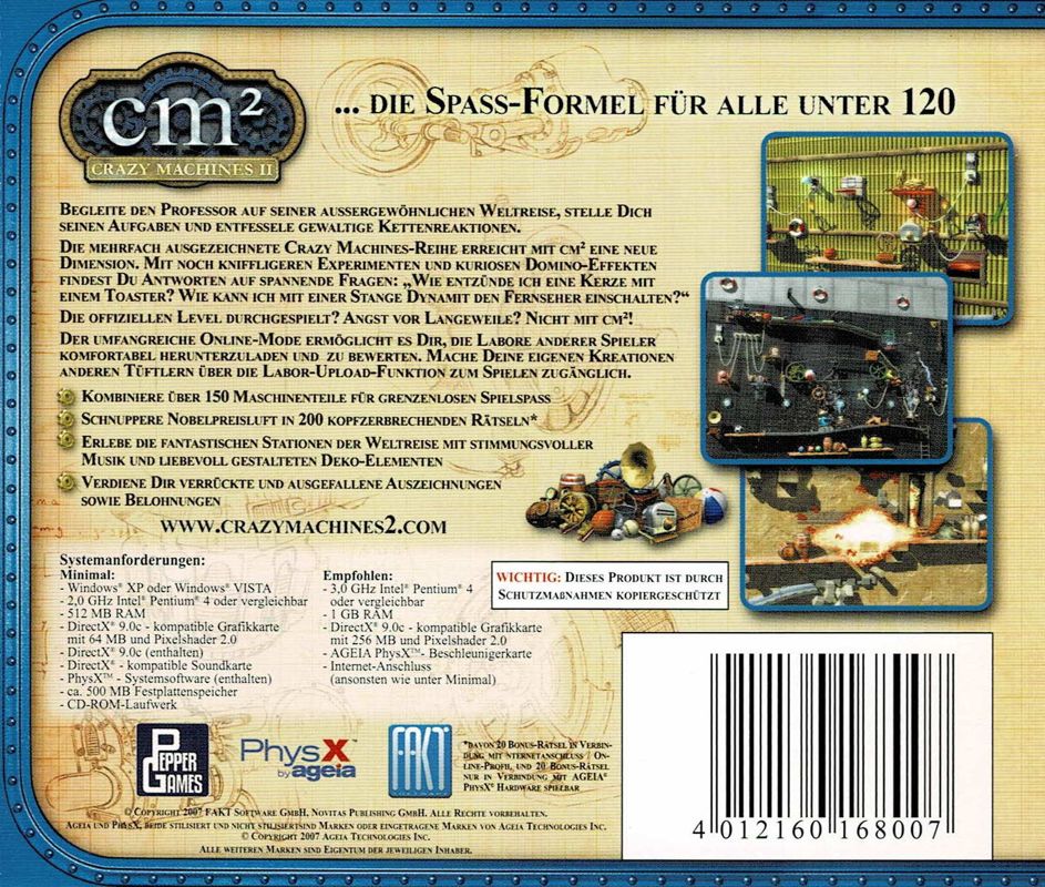 Other for Crazy Machines 2 (Windows): Jewel Case - Back