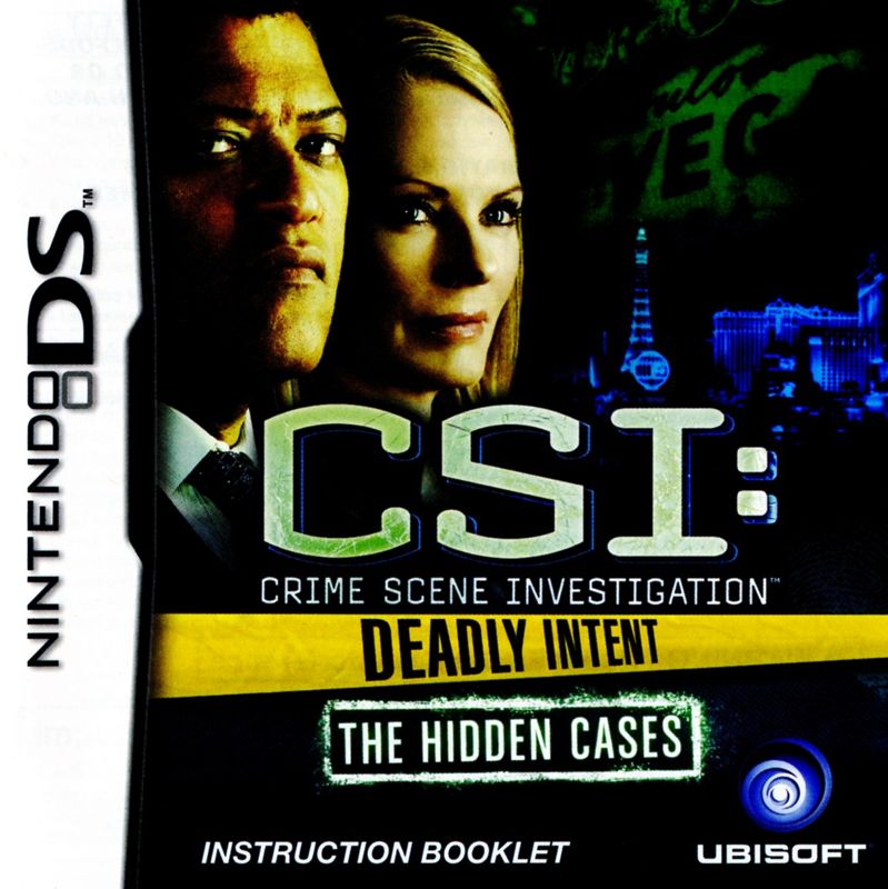 Manual for CSI: Crime Scene Investigation - Deadly Intent: The Hidden Cases (Nintendo DS): Front