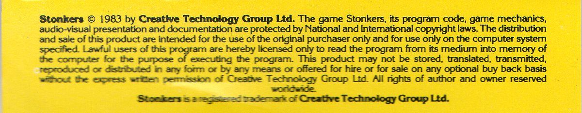 Back Cover for Stonkers (ZX Spectrum)