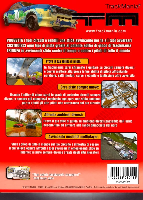 Back Cover for TrackMania (Windows)