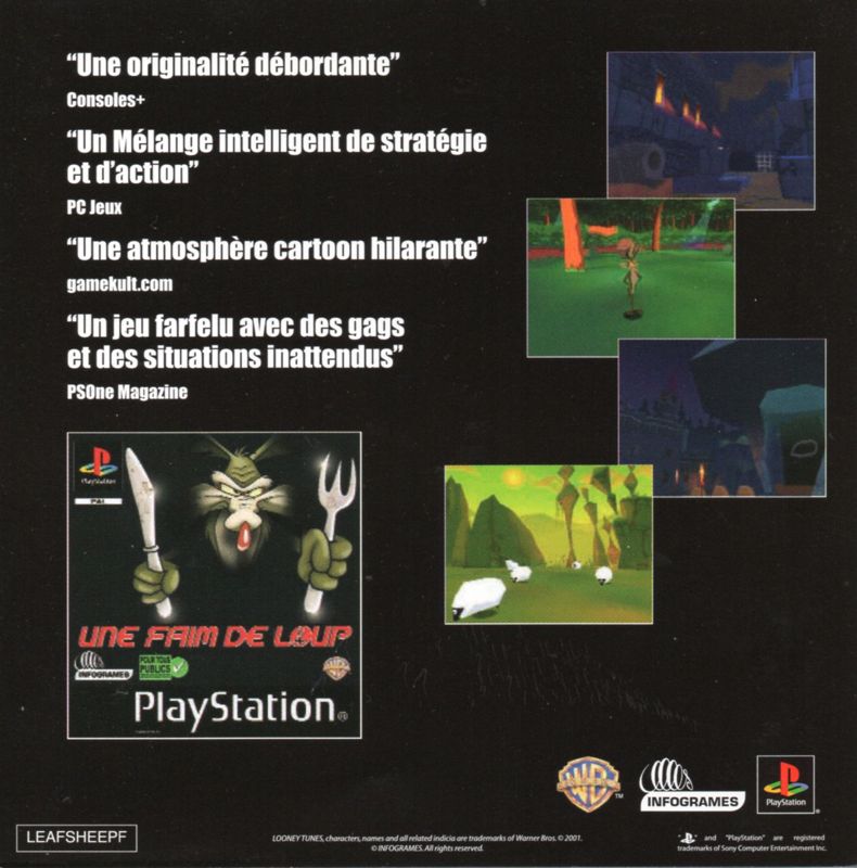 Advertisement for Alone in the Dark: The New Nightmare (PlayStation): Une faim de loup flyer - Back