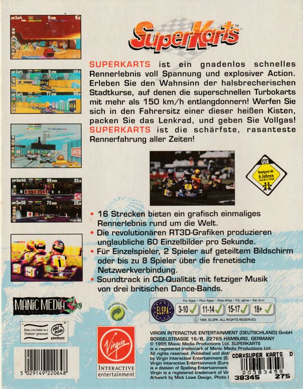 Back Cover for SuperKarts (DOS)