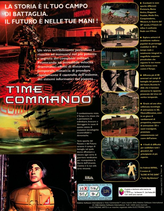 Back Cover for Time Commando (DOS and Windows)