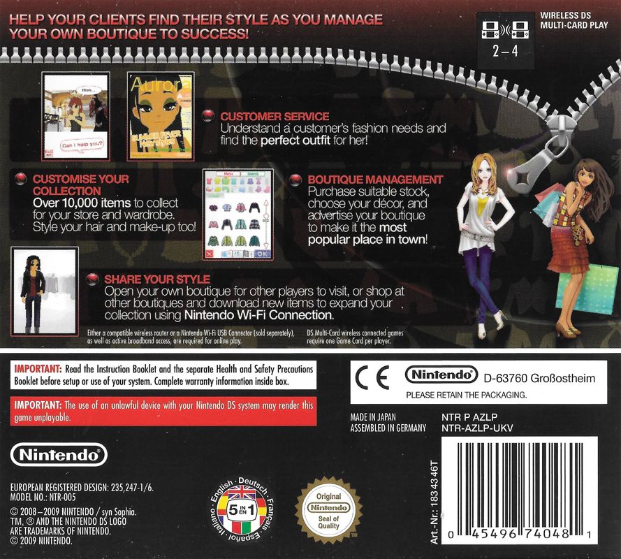 Back Cover for Style Savvy (Nintendo DS)