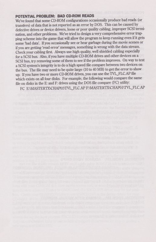 Extras for Under a Killing Moon (DOS): Addendum - Back