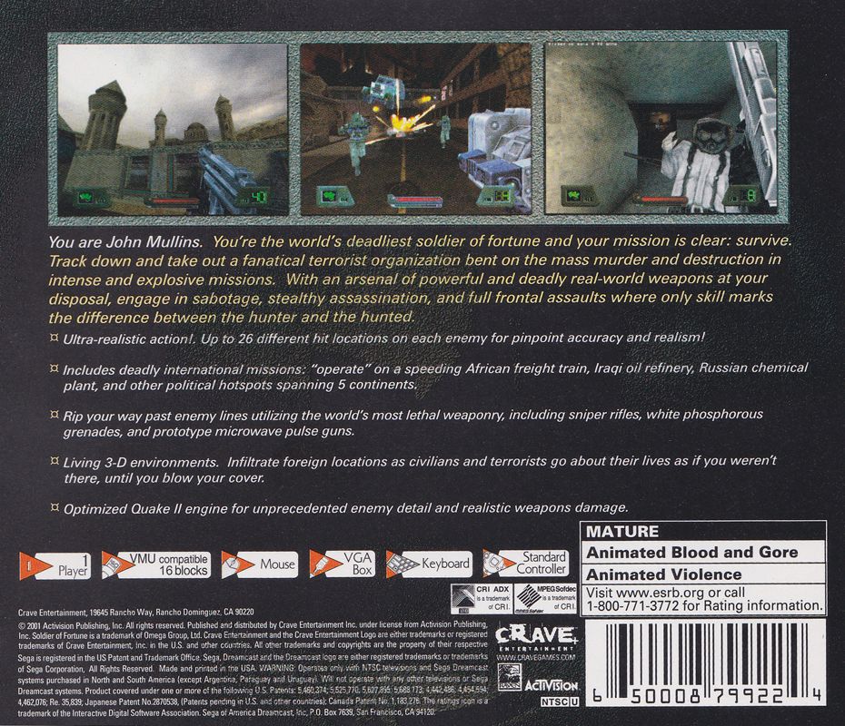Soldier of Fortune cover or packaging material MobyGames