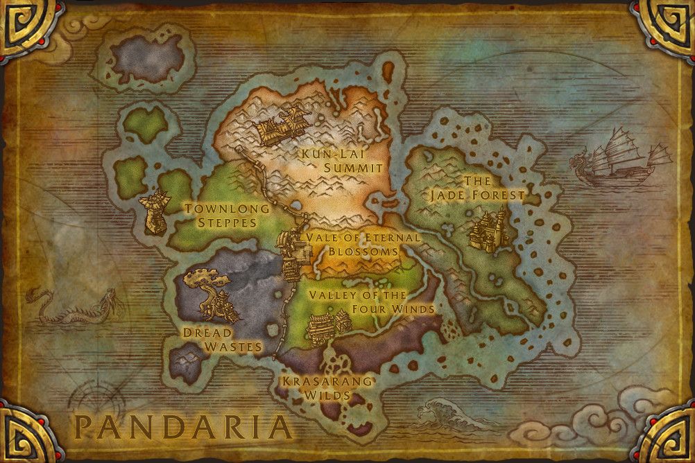 Map for World of WarCraft: Mists of Pandaria (Macintosh and Windows) (digital version): Pandaria Continent (<a href="http://blizzard.gamespress.com/Mists-of-Pandaria-Press-Kit-2">Mists of Pandaria Press Kit</a>)