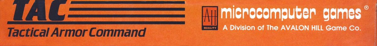 Spine/Sides for TAC: Tactical Armor Command (Atari 8-bit): Top