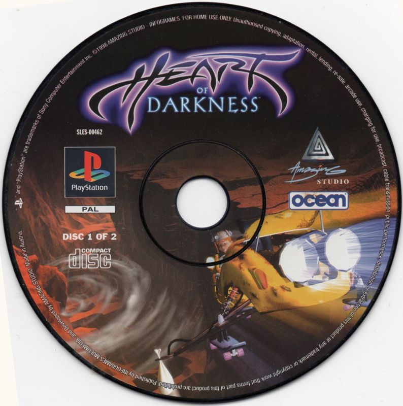 Media for Heart of Darkness (PlayStation): Disk 1 of 2