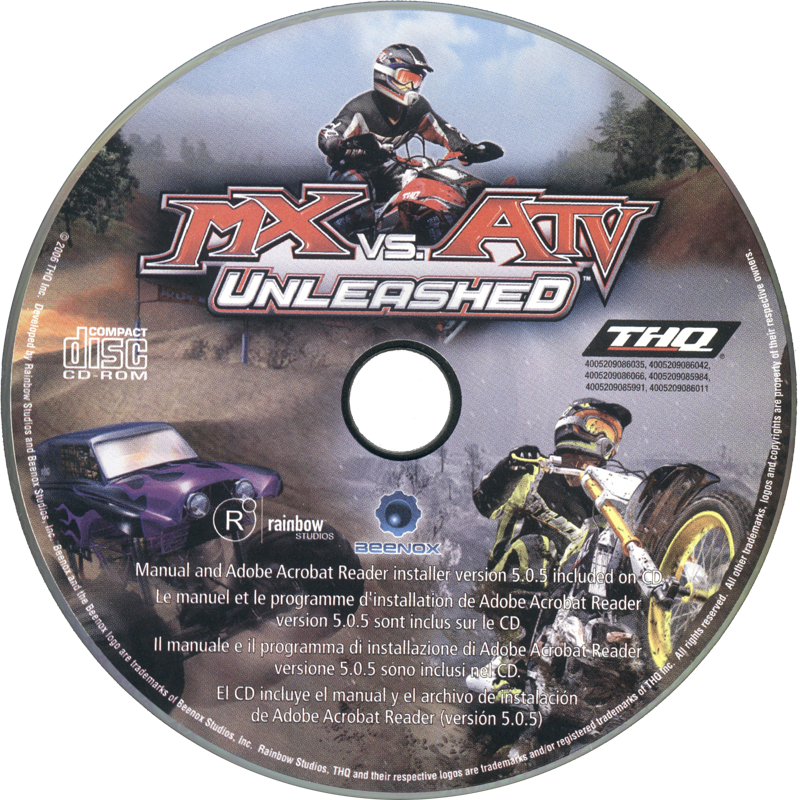 Media for 3in1 Adrenalin Pack (Windows): MX vs. ATV Unleashed disc