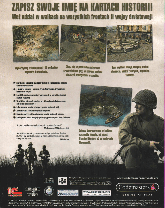 Back Cover for Soldiers: Heroes of World War II (Windows)
