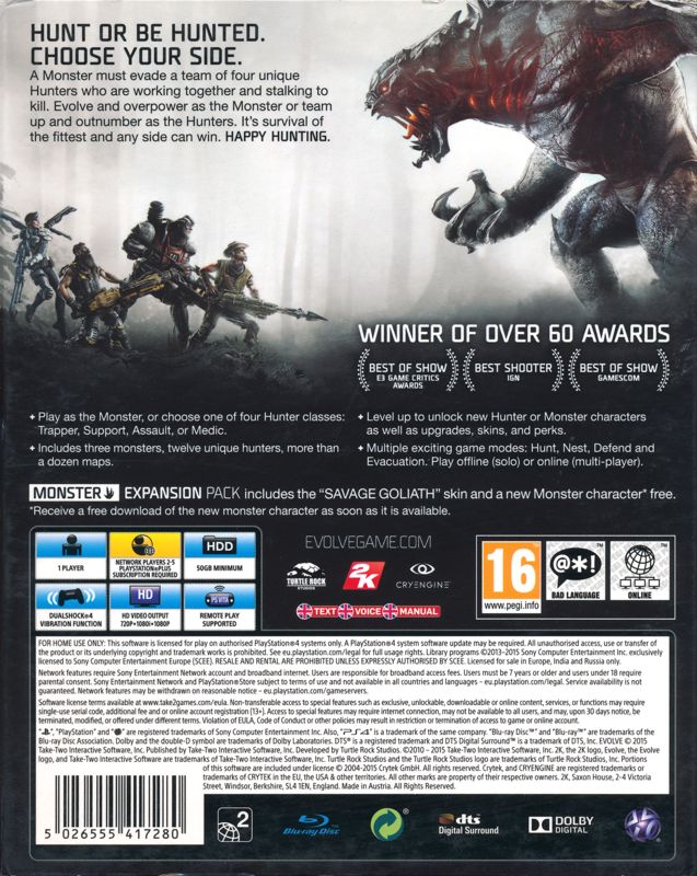 Evolve (Ultimate Edition) cover or packaging material - MobyGames