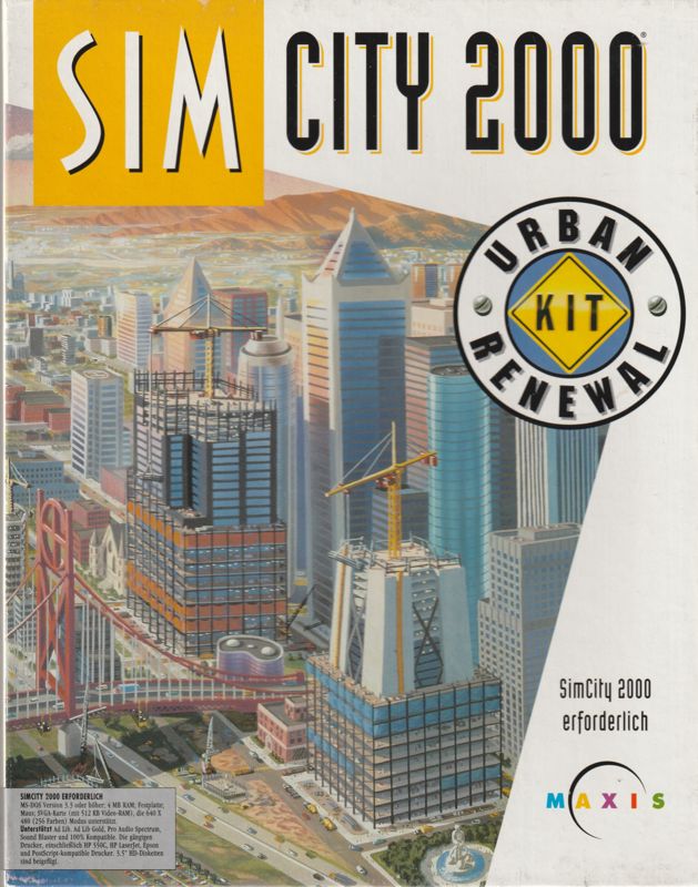 Front Cover for SimCity 2000: Urban Renewal Kit (DOS) (3.5" German Release)