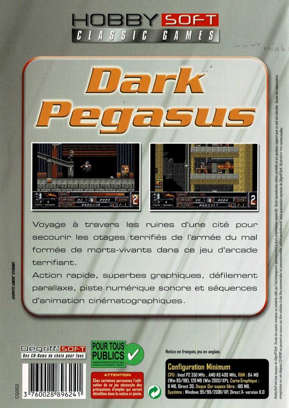 Back Cover for Dark Corona Pegasus (Windows) (Hobby Soft Classic Games release)