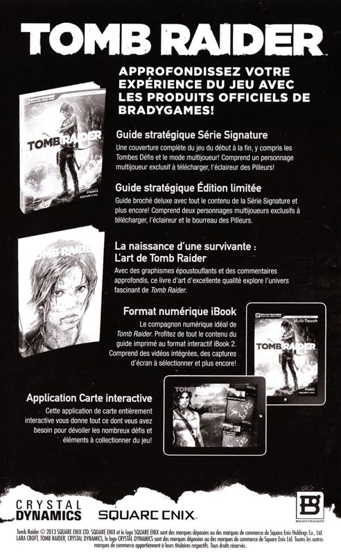 Manual for Tomb Raider: Game of the Year Edition (Xbox 360): French - Back