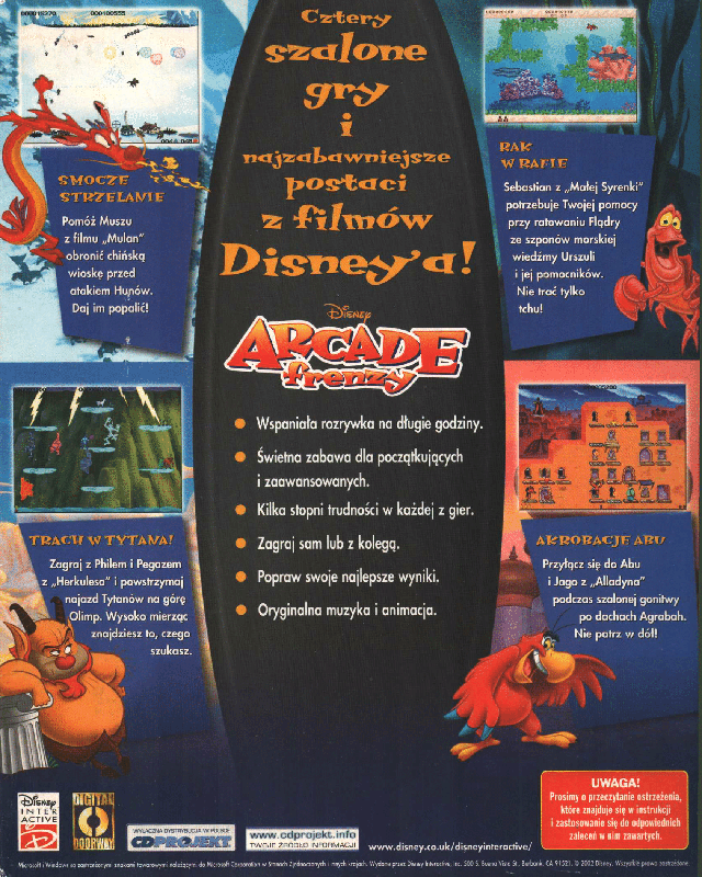 Back Cover for Disney's Arcade Frenzy (Windows)