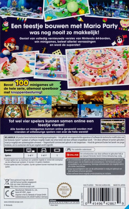 Back Cover for Mario Party Superstars (Nintendo Switch)