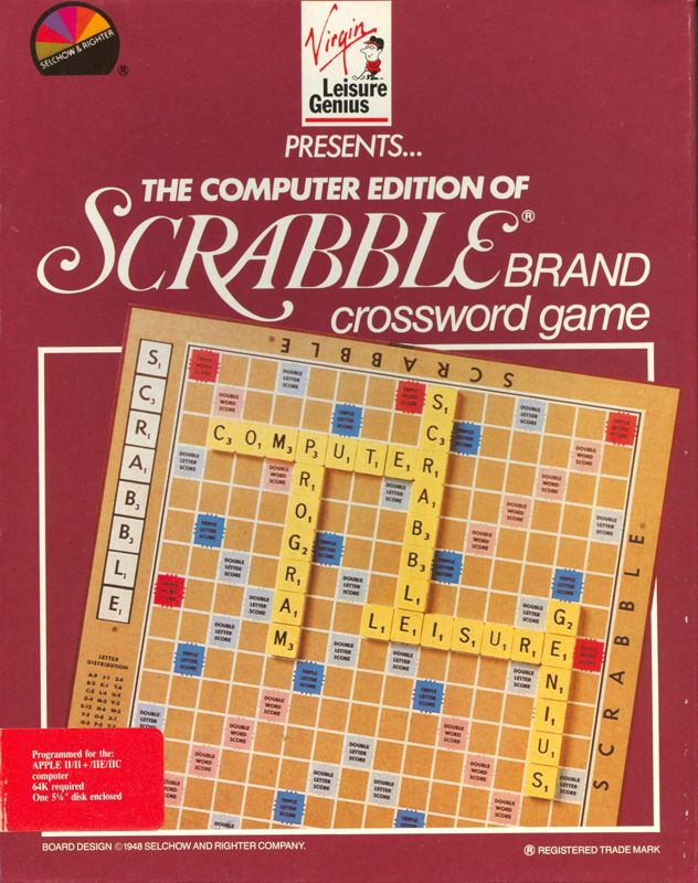 Front Cover for The Computer Edition of Scrabble Brand Crossword Game (Apple II)
