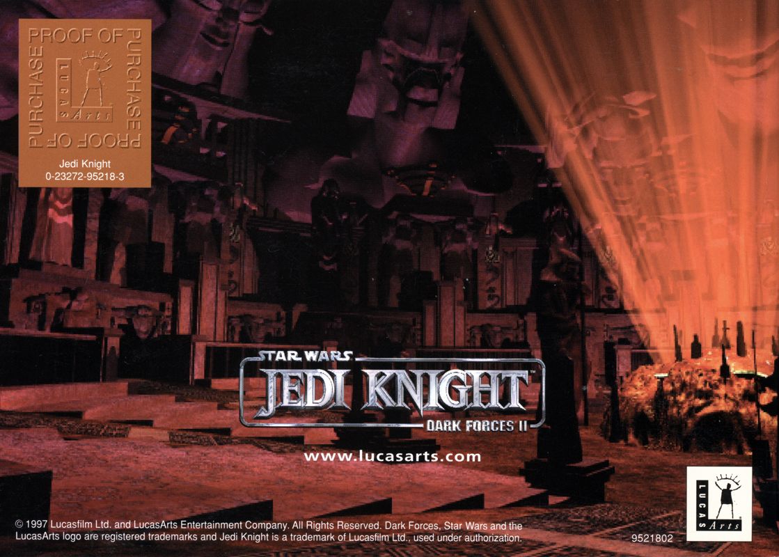 Manual for Star Wars: Jedi Knight - Bundle (Windows): Back