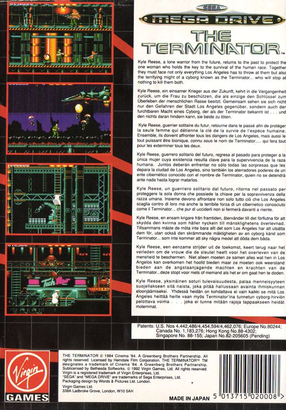 Back Cover for The Terminator (Genesis)