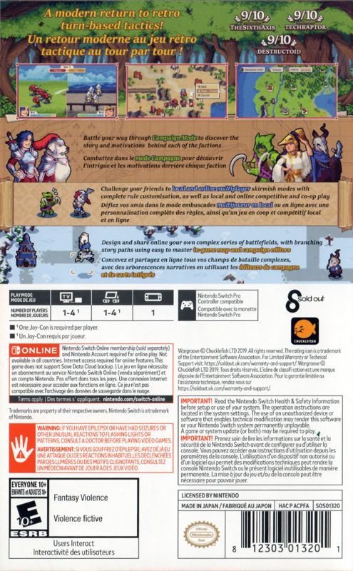 Back Cover for Wargroove (Deluxe Edition) (Nintendo Switch)