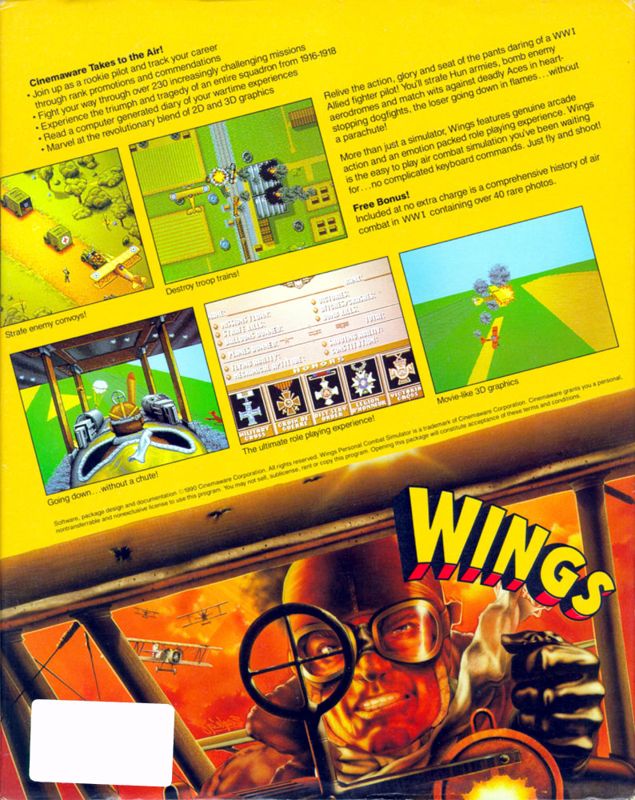 Wings cover or packaging material MobyGames