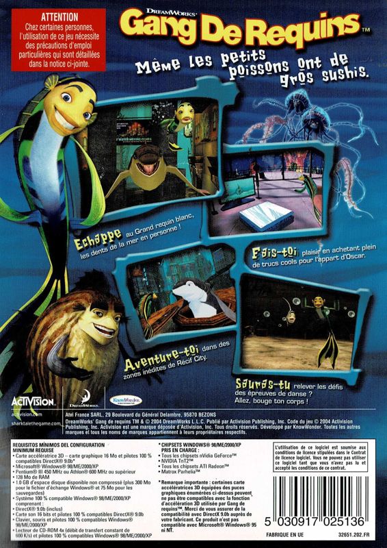 Back Cover for DreamWorks Shark Tale (Windows)