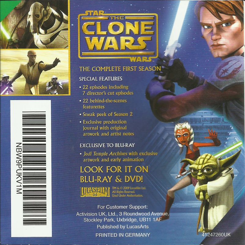 Manual for Star Wars: The Clone Wars - Republic Heroes (Nintendo DS): Back