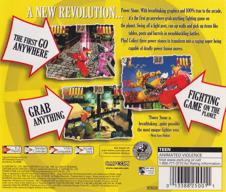 Back Cover for Power Stone (Dreamcast)