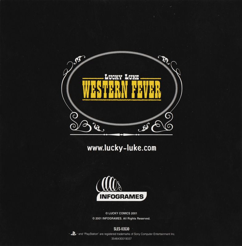 Manual for Lucky Luke: Western Fever (PlayStation): Back