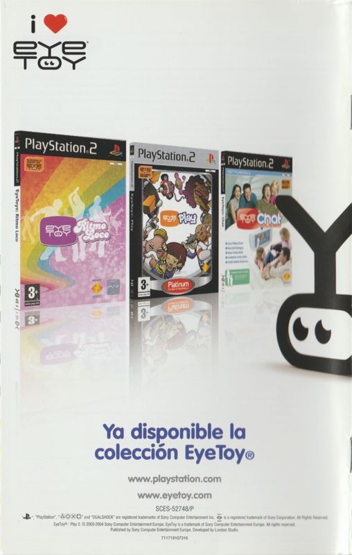 Manual for EyeToy: Play 2 (PlayStation 2): Back