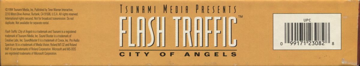 Spine/Sides for Flash Traffic: City of Angels (DOS): Front - Bottom