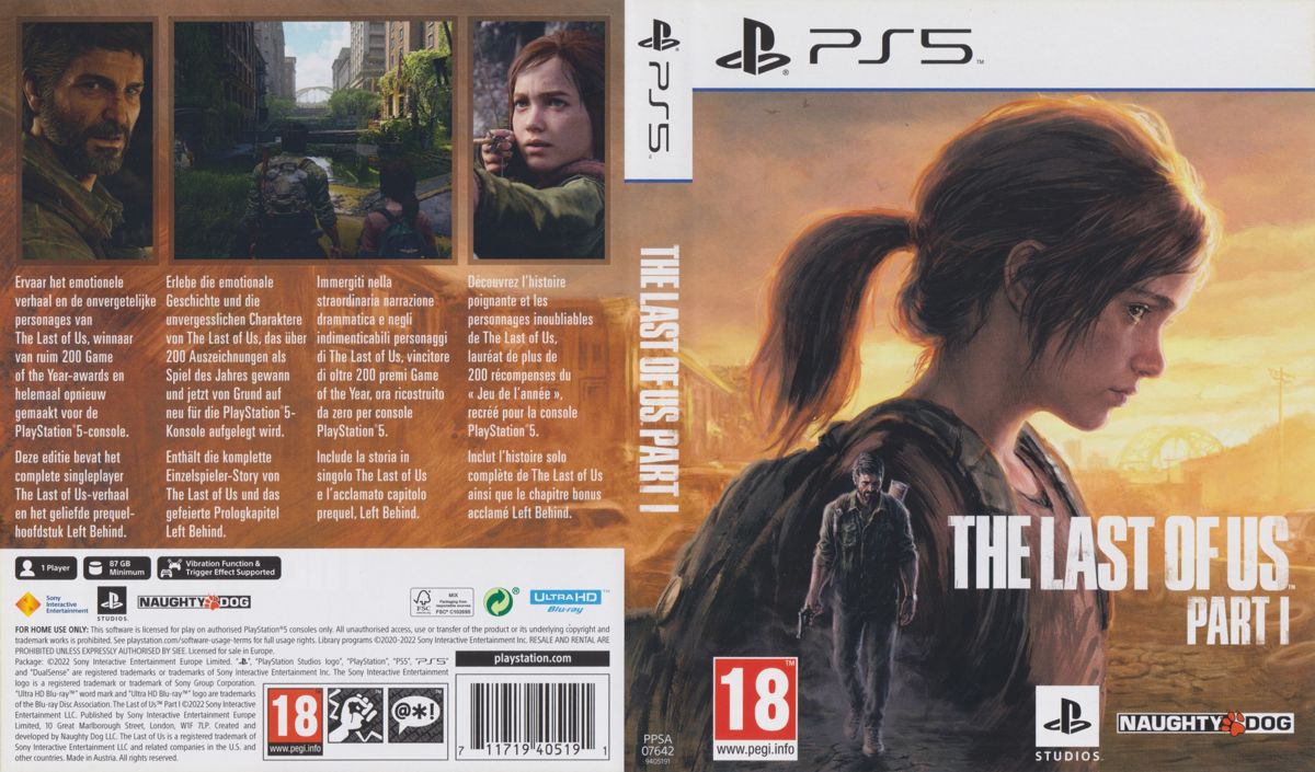 The Last of Us: Part I cover or packaging material - MobyGames