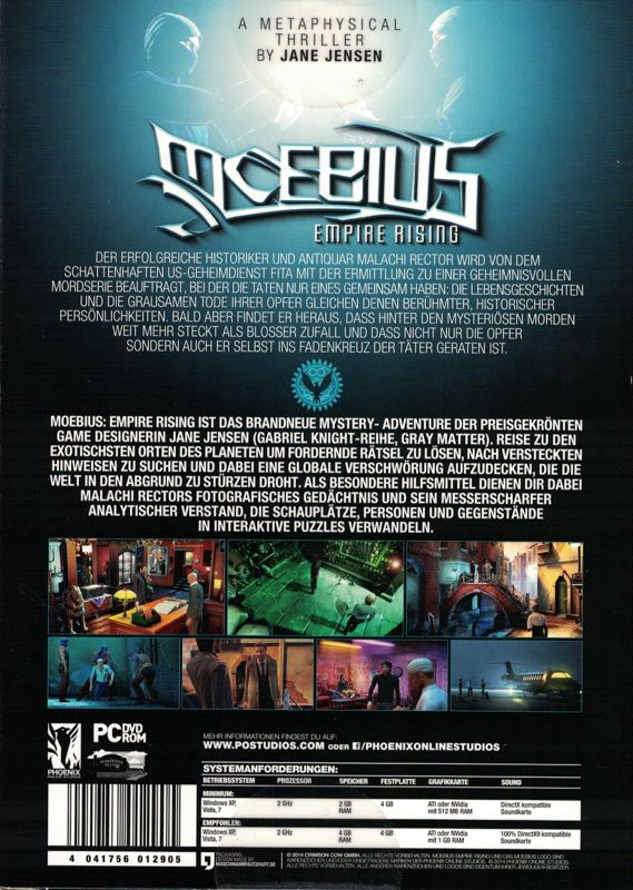 Back Cover for Moebius: Empire Rising (Windows)